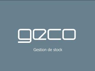 Geco: Gestion de stock