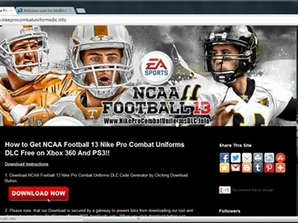 NCAA Football 13 Nike Pro Combat Uniforms DLC Free on Xbox 360 And PS3