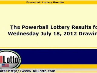 Powerball Lottery Drawing Results for July 18, 2012