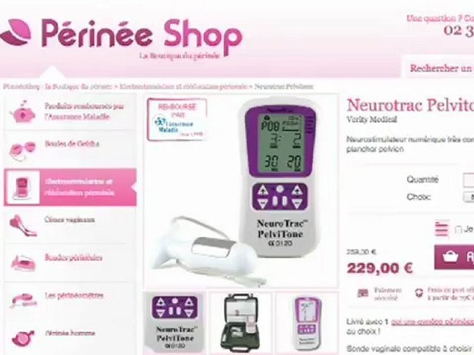 Rééduquer le périnée via le neurostimulateur numérique Neurotrac Pelvitone