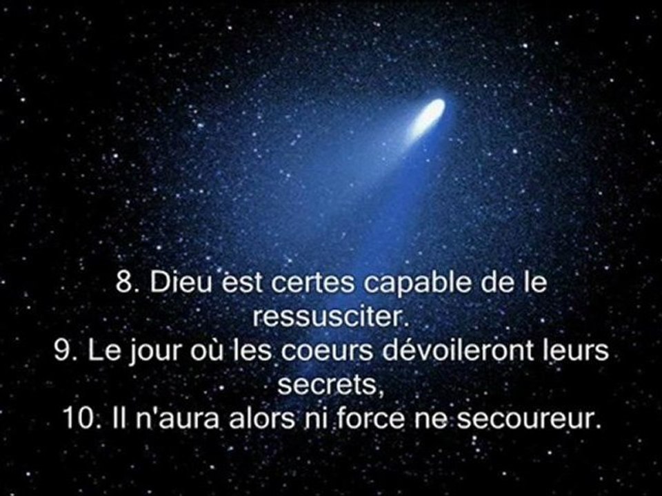 Sourate 86. Lastre nocturne (At-Tariq)  Récitation en VO  Traduction en Français FR