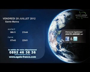 BULLETIN METEO - AGATE ADDIME - JEUDI 19 JUILLET SOIREE