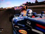 Vettel overtakes Button between Stowe Turn and Vale brake (F1 Game)
