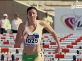 Michelle Jenneke dancing as hell at Junior World Championships in Barcelona 2012