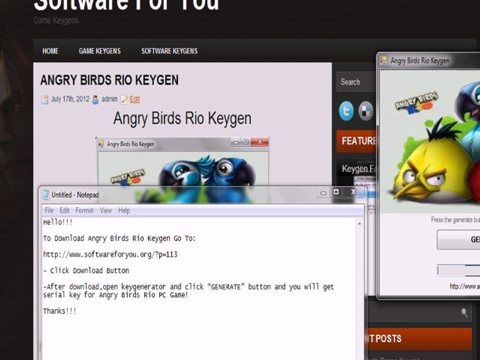 Angry Birds Rio PC Game - Free Download Full Version