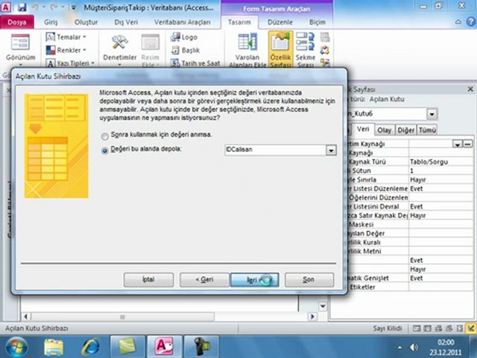 Access ile Müşteri ve Sipariş Takip Programı Uygulaması-9