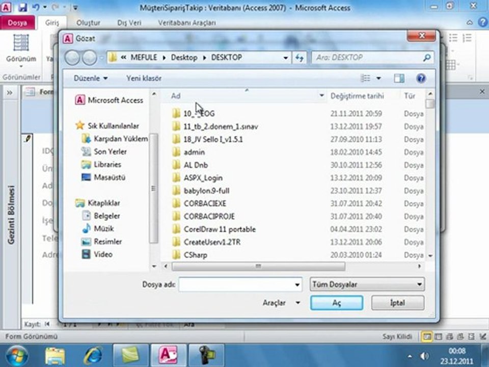 Access ile Müşteri ve Sipariş Takip Programı Uygulaması-5