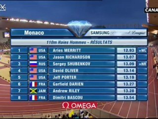 Monaco 2012, 110m hurdles, Merritt 12.93