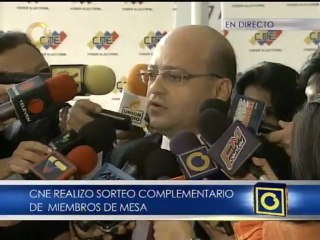 CNE realizó sorteo complementario de miembros de mesa