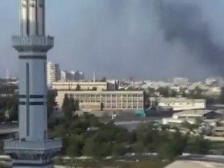 Smoke hangs above Syrian capital