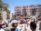 فري برس  حلب مساكن هنانو اشتباك المتظاهرين مع الامن في 1 رمضان  20 7 2012 Aleppo