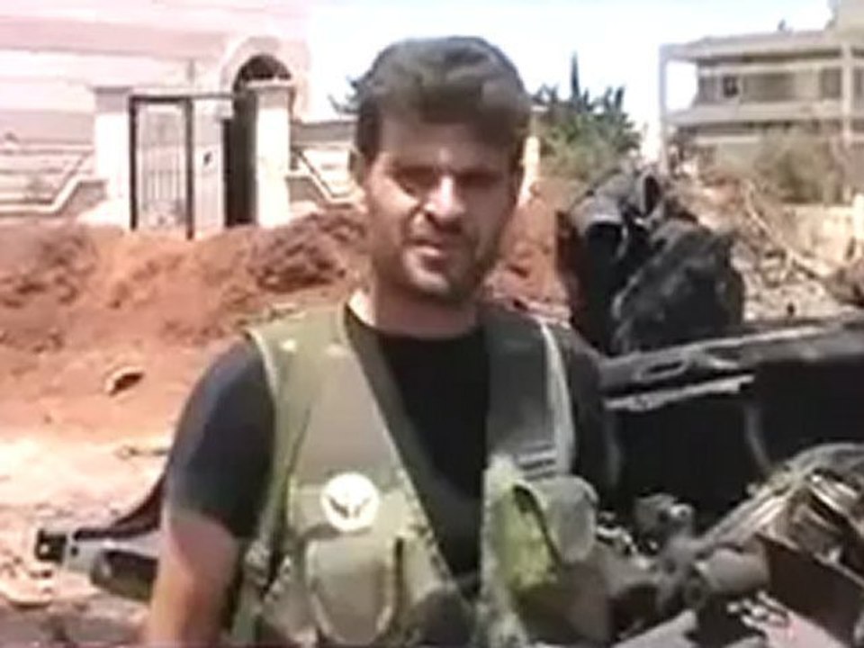 Syria فري برس حلب اعزاز كلمة للمساعد اول ابو السعود اعزاز  19 7 2012 Aleppo