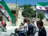 Syria فري برس ادلب حاس مظاهرة عفوية فرحا بخبر عملية الازمة 18 7 2012 Idlib
