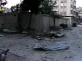 Syria فري برس  حمص أثار القصف والدمار على المباني السكنية في حي الخالدية بسبب تواصل القصف من عصابات الأسد المجرمة 18 7 2012 Homs