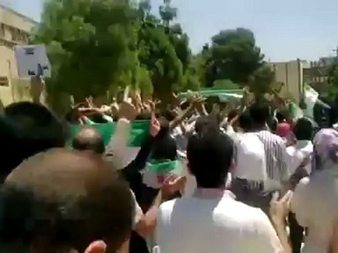 Syria فري برس حلب اتحاد طلبة سوريا الاحرار مظاهرة هـ الكهربائية حلب 18 7 2012 Aleppo