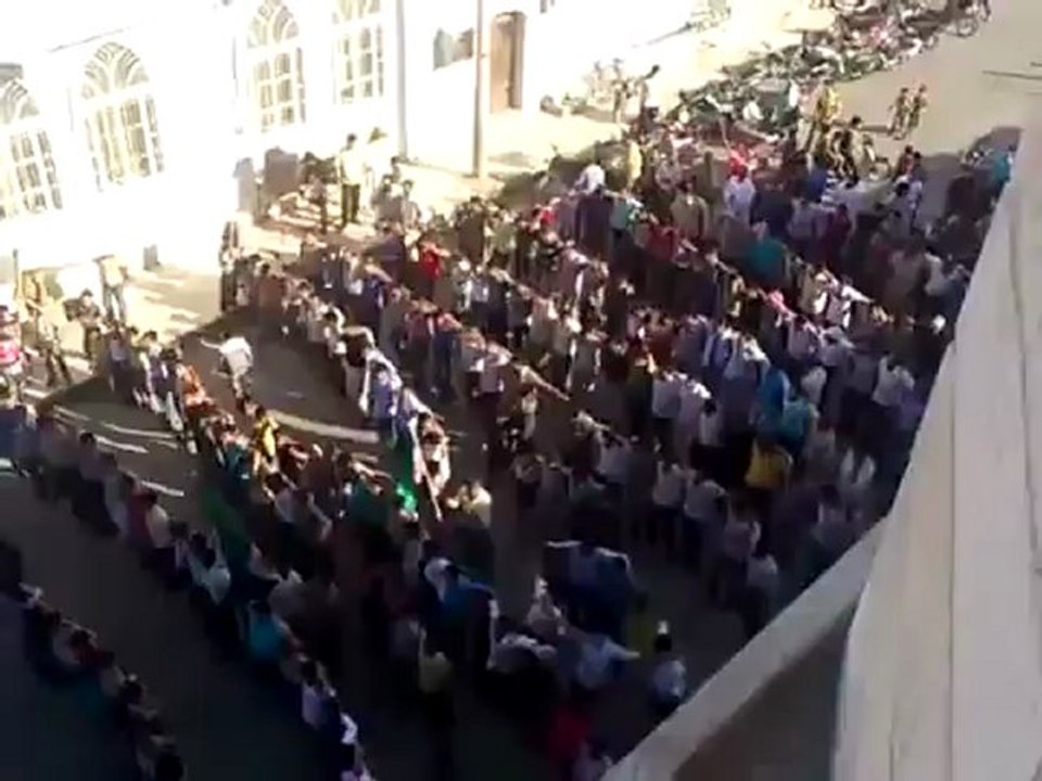 Syria فري برس حلب الباب مظاهرة حاشدة نصرة لدماء شهداء مدينة الباب17 7 2012