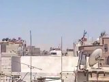 Syria فري برس  دمشق استخدام الرشاشات الثقيلة في الهجوم على حي الميدان 16 7 2012 Damascus
