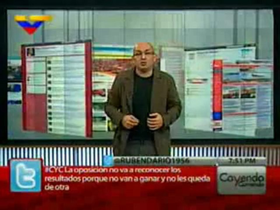 (VÍDEO) Cayendo y Corriendo (3/3): Encuesta VOP / No habrá fraude dice ahora Vicente Díaz / Venevisión reunido con opositores 19.07.2012