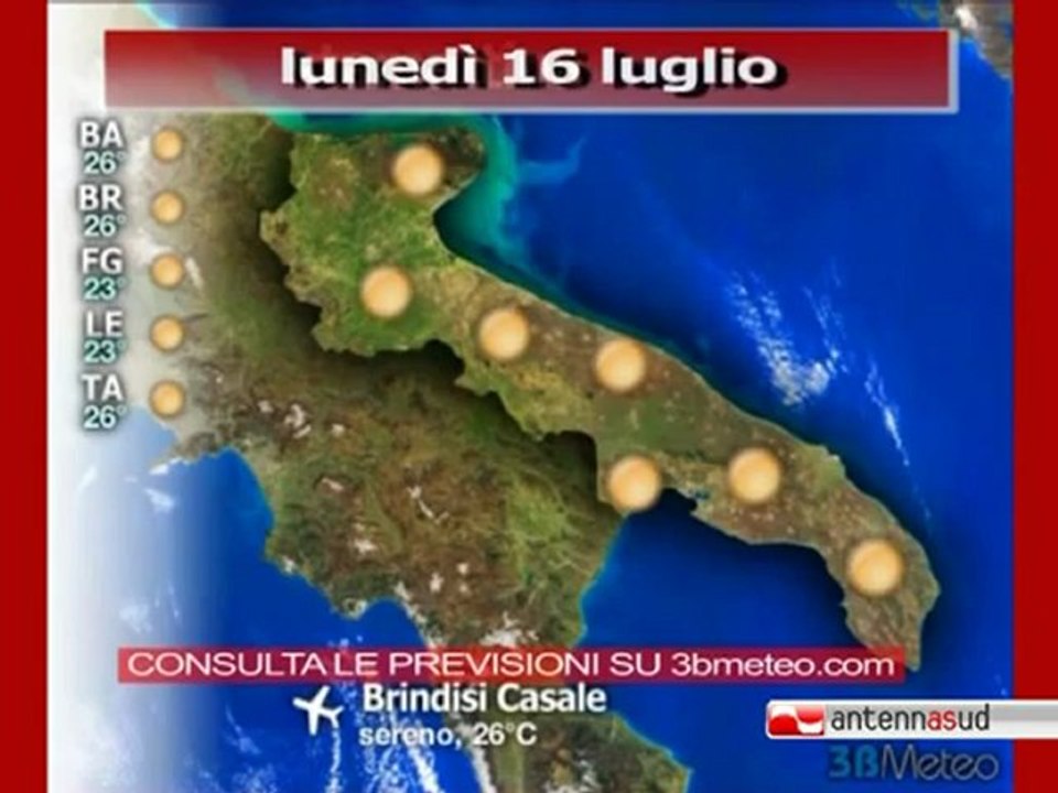 meteo 16 luglio