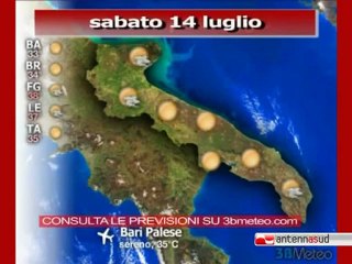 Previsioni del tempo, sabato 14 luglio