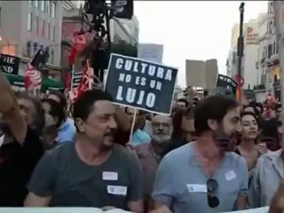 Ο Χαβιέ Μπαρδέμ στην πορεία στη Μαδρίτη