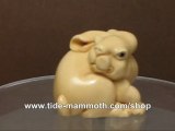 mammoth ivory netsuke Twelve Zodiac Animal Rabbit N3156