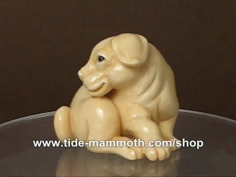 mammoth ivory netsuke Twelve Zodiac Animal Dog N3163