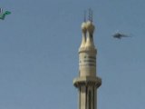 Syria فري برس  دمشق لحظة إطلاق الصواريخ من الطائرات على حي القدم بدمشق 22 7 2012 Damascus