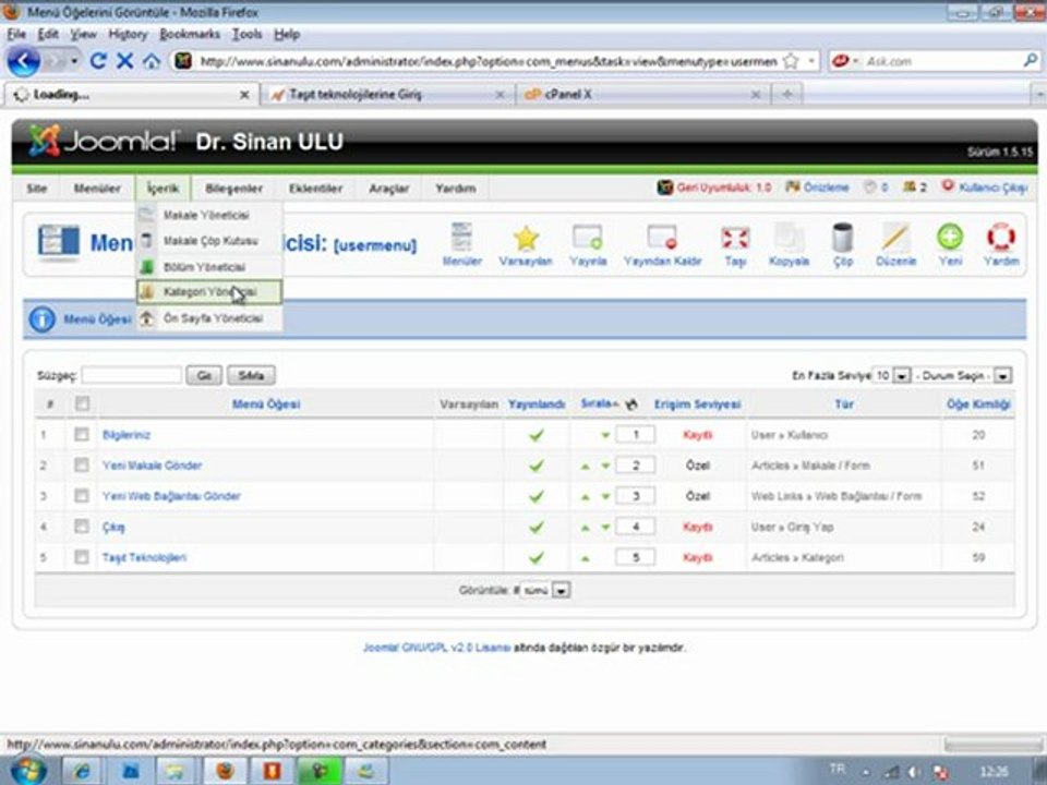Joomla Dersleri Kullanıcı Yönetimi