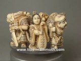 mammoth ivory carving Japanese Seven Lucky Gods 37448