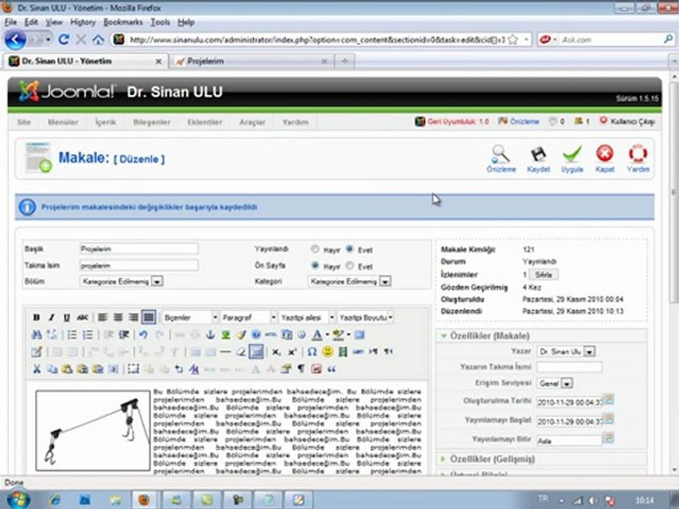 Joomla Dersleri İçerik Yönetimi