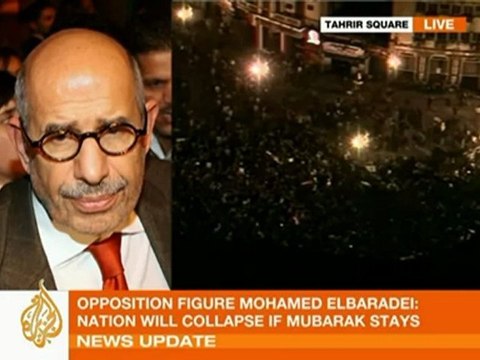Elbaradei urges Mubarak to step down