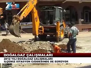 Zilede doğal gaz çalışması istasyon caddesinde