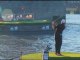 Dustin Johnson and Sergio Garcia play golf on the Thames