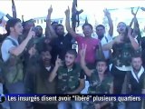 Syrie: à Alep, les rebelles brûlent des chars de l'armée