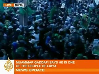 Gaddafi addresses Tripoli crowd