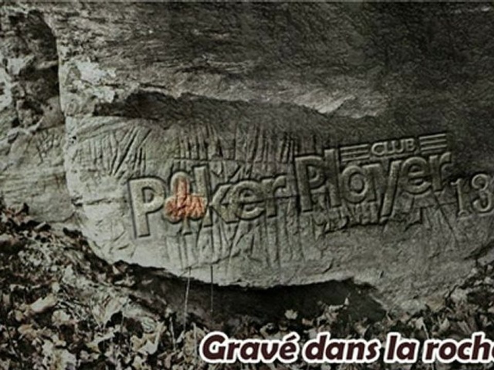 Poker Player13 gravé dans la roche