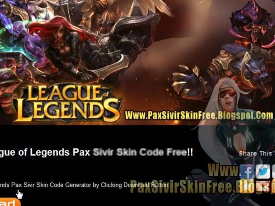 How to Get League of Legends Pax Sivir Skin Code Free - video Dailymotion
