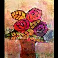 How to paint roses with mixed media (acrylic, collage, ...
