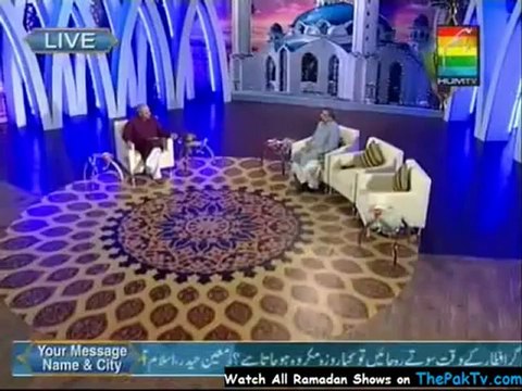 Noor e Ramzan Hum Ke Saath By Hum TV - 24th July 2012 (Seher) - Part 1/2