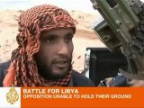 Libyan rebels struggle on battlefield