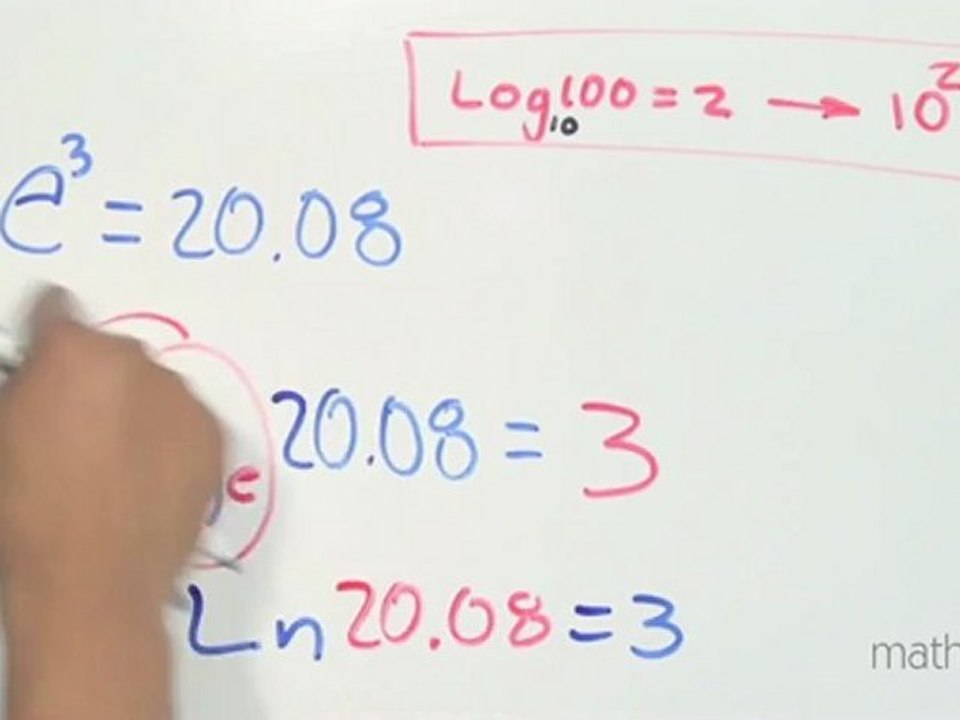 Representar una igualdad con exponente a otra con logaritmo