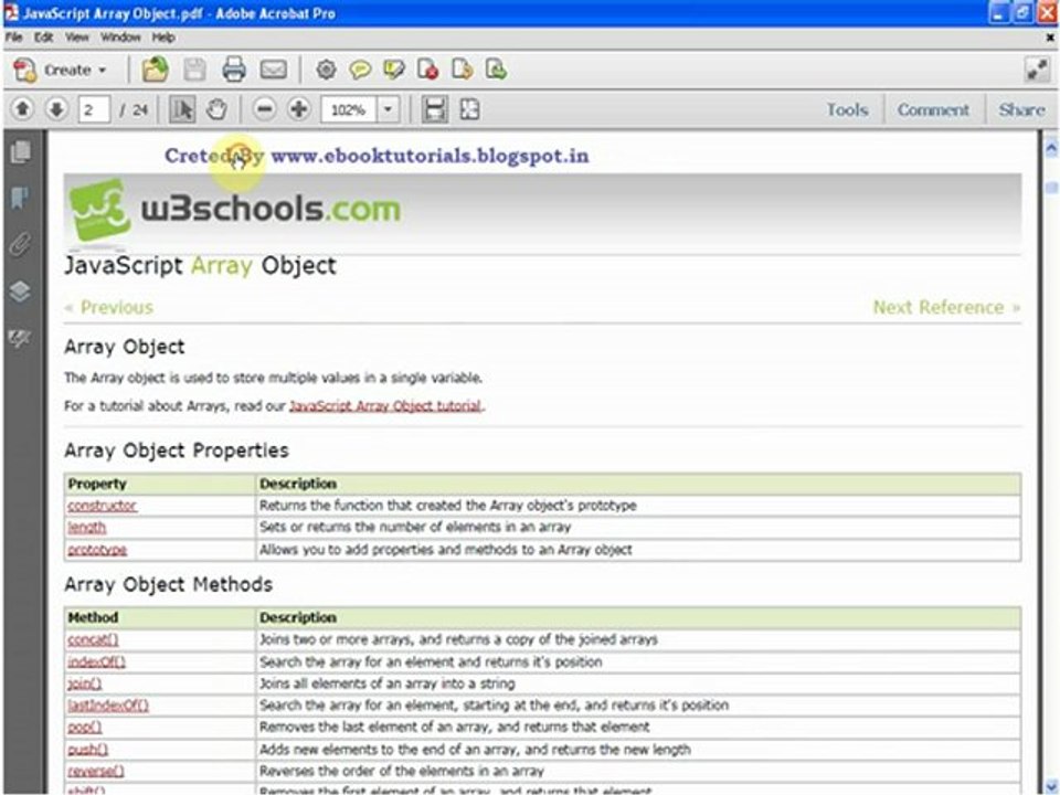 JavaScript Array Object Ebook