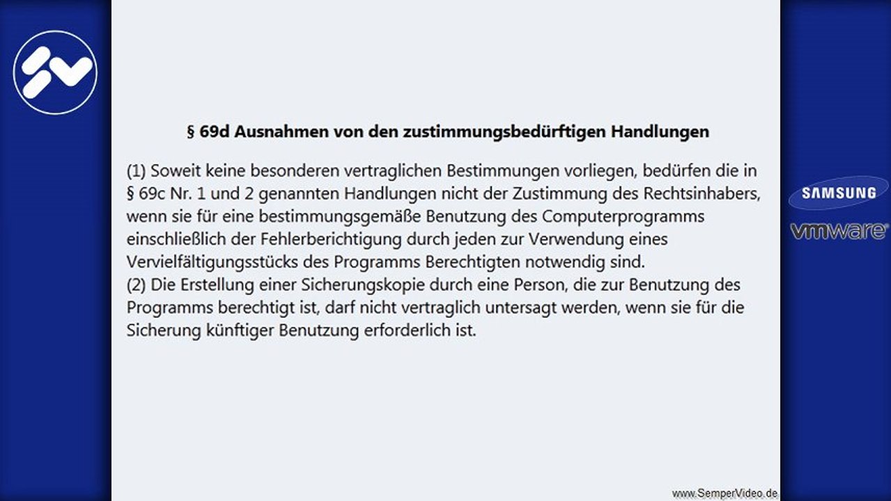 Urheberrecht: computerprogramme