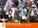 Libyan TV shows 'body of Gaddafi's son'