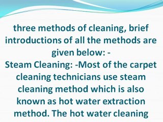 Methods of carpet cleaning