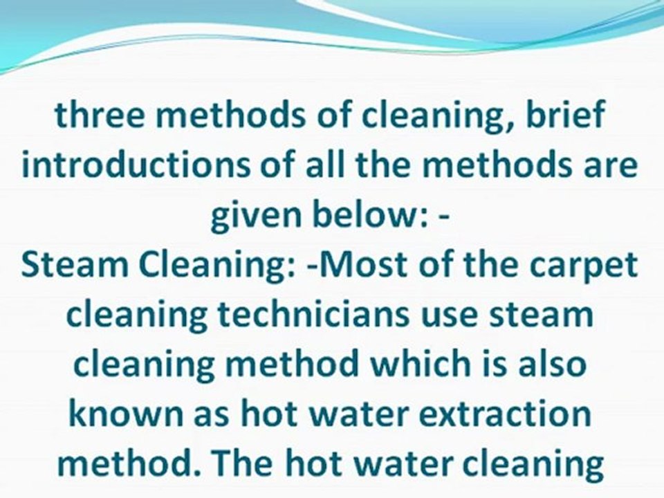 Methods of carpet cleaning