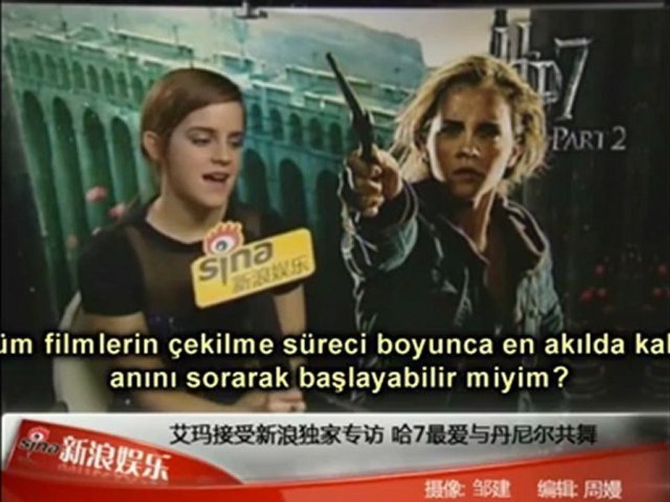 Emma Watson Son Filmle İlgili Çin Kanalı Sina ile Konuşuyor - Türkçe Altyazılı