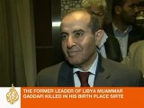 NTC's Mahmoud Jibril on Muammar Gaddafi's death