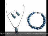 Fashionjewelryforeveryone.com - Faux Pearl Pendant Bridal Necklace Earring Bracelet Set